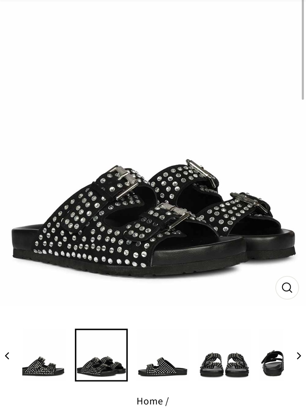 SAINT G - RIENA studded  DOUBLE BUCKLE BLACK LEATHER SANDAL NWOut box. Sz. 39